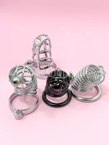 Товары для взрослых: Мужские пояса верности с клеткой на головке выполнены из нержавеющего — 1