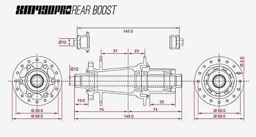 engine 11: Задняя втулка Koozer (серия XM/PRO) BOOST для горного велосипеда - — 2