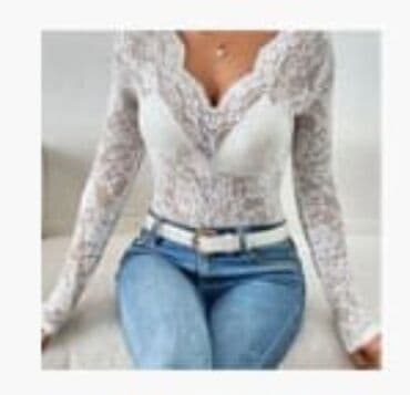 б у брендовые вещи: Блузка, Классическая модель, Гипюр, В цветочек, Удлиненная модель, С воланами, Прозрачная модель — 2