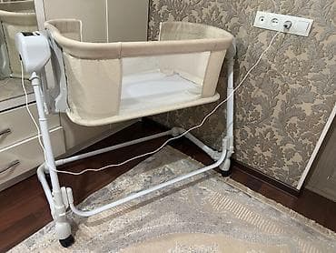 приставная люлька: Люлька, Б/у, Колыбель, Металл, цвет - Бежевый, Самовывоз — 4