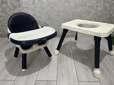 dinner table: Стульчик для кормления, Другой бренд, Пластик, Трансформер, цвет - Синий — 3