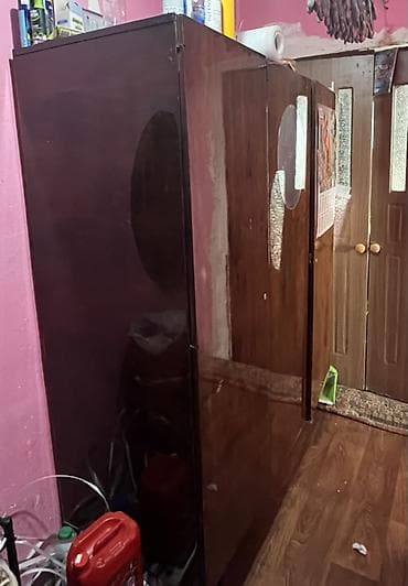 железный полка: Шифоньер, шкаф для одежды, Б/у, Прямой, Дерево — 2