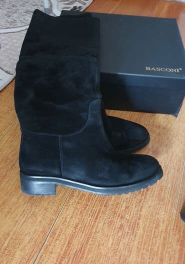 обувь для дома: Сапоги "BASCONI"зимние натуральная замша евромех цвет чёрный 38 — 1