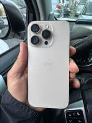 компьютер айфон: IPhone 16 Pro, Б/у, 256 ГБ, Desert Titanium, Зарядное устройство, Защитное стекло, Чехол, 93 % — 1