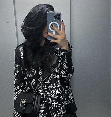 Черная косуха с надписями. Размер M