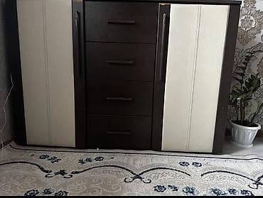 Эмерек гарнитурлары: Уктоочу бөлмө гарнитуру, Колдонулган, Эки кишилик керебет, Комод, Шкаф, Өзү алып кетүү, түсү - Күрөң — 3