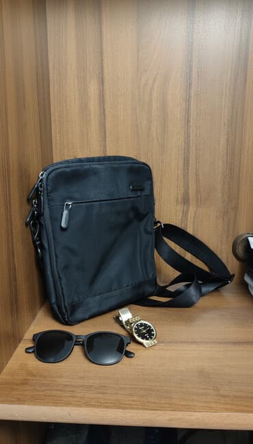 Компактная мужская сумка через плечо (кросс‑боди), черная фирмы