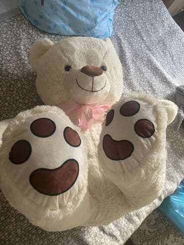 маленькие мишки: Большой плюшевый медведь кремового цвета. - Размер: очень крупный — 5