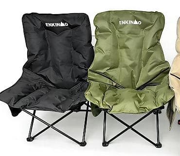 Мебель: Походный складной стул, Железо, цвет - Черный — 1