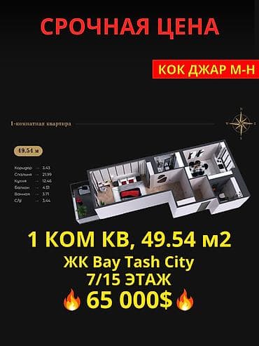 2026: 1 комната, 49 м², Элитка, 7 этаж, Готовая ПСО (под самоотделку) — 1