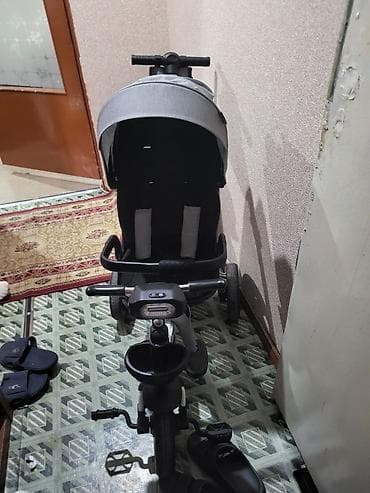 Велосипеддер: Детский трёхколёсный велосипед-коляска с родительской ручкой и — 1