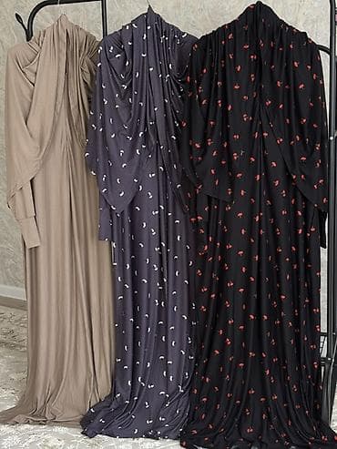 платья мусулманская: Повседневное платье, Осень-весна, Длинная модель, Трикотаж, Прямое, Стандарт — 2