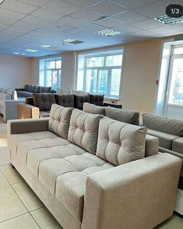 мебельный паралон: Прямой диван, Новый, Трехместный — 2