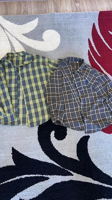 Мужская горнолыжная одежда: Набор из 2 базовых рубашек в клетку, на пуговицах, с отложным — 1