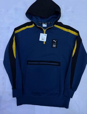 толстовки puma: Мужская толстовка, M, Puma, Новый, цвет - Синий, Самовывоз — 1