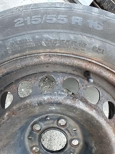 2115 samara: Колеса в сборе 215 / 55 / R 16, Лето, Б/у, Запаска, Легковые, Железные, отверстий - 5 — 2