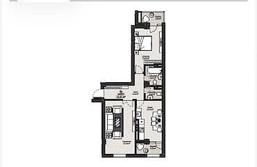 house: 2 комнаты, 72 м², Элитка, 6 этаж, Готовая ПСО (под самоотделку) — 1