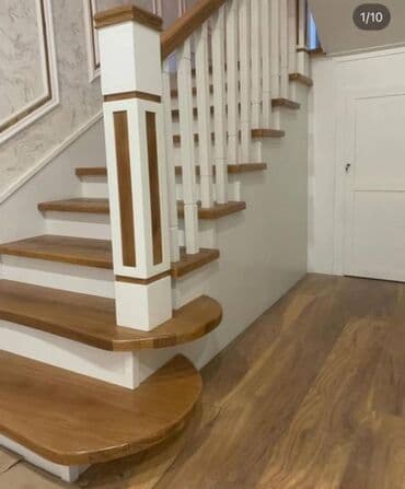 Дизайн, проектирование: Деревянная лестница Для дома, Форма лестницы: П-образная — 30