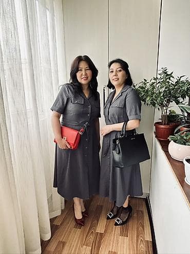 Жеке буюмдар: Платье-рубашка миди, серый цвет - Крой: полуприлегающий силуэт, длина — 1