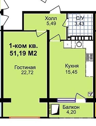 52: Студия, 52 м², ул. Горького / Алматинка 9 этаж, ПСО (под самоотделку) — 3