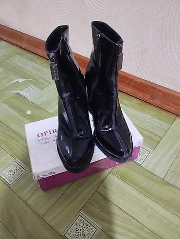 Женские ботильоны черные деми - Материал верха: глянцевая эко‑кожа