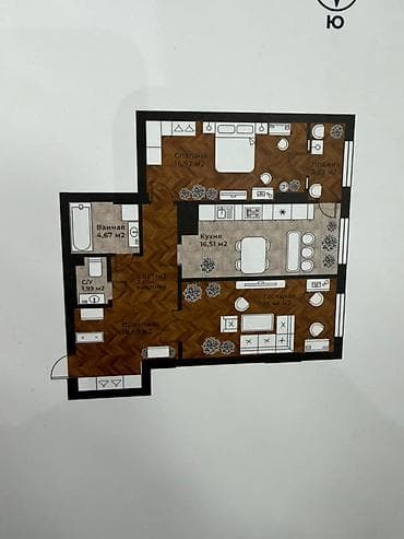 чуйкова исанова: 2 комнаты, 82 м², Элитка, 12 этаж, Готовая ПСО (под самоотделку) — 8