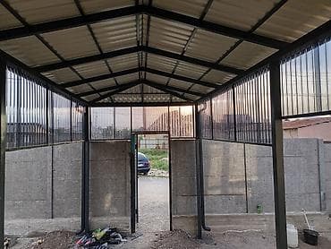 турбы метал: Навес и ограждение из металлоконструкций с кровлей из профнастила и — 1