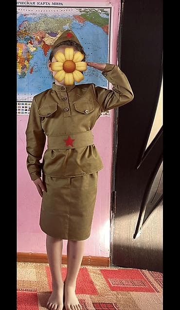 1жолу кийилген .Размер 32.Детский костюм «военная форма» для девочки
