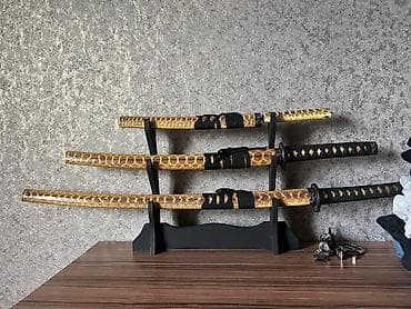 Другой декор и предметы интерьера: Набор декоративных японских мечей (дайсё + танто) на подставке. - — 3