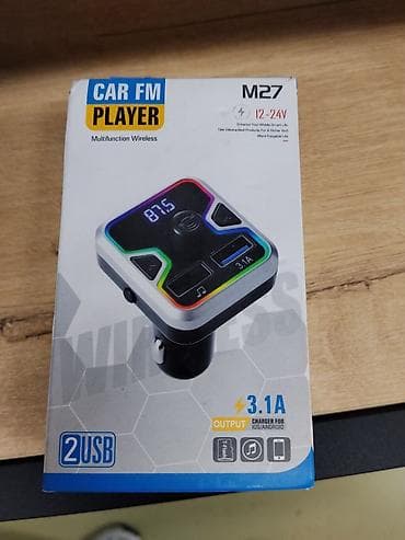 FM модуляторы: Автомобильный FM-передатчик/плеер M27 - Питание: 12–24 В (подходит — 1