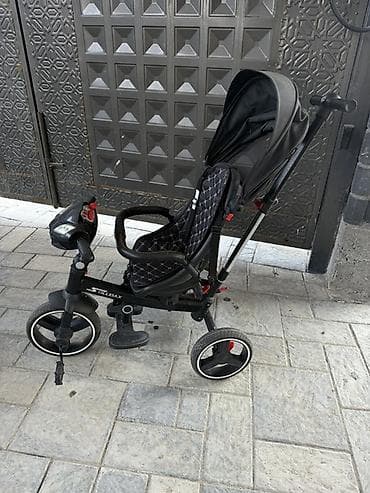 детские велик: Детский трехколесный велосипед-коляска Stillmax, черный. - Формат 2 в — 1