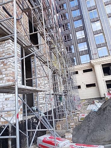 хомут: Фасадные строительные леса (рамные) Описание: - Рамная система лесов — 1