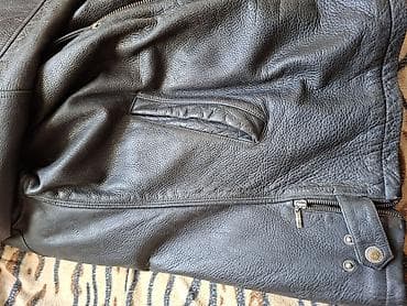 кожаные куртки: Мужская кожаная куртка с мехом (бренд AM JI), размер XXL. на 52-54 — 6