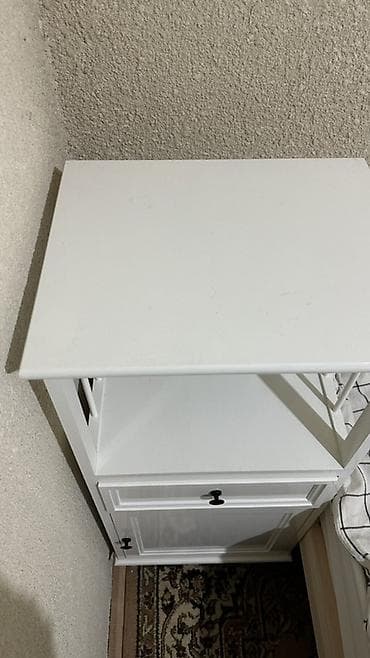 банкетка со спинкой: Прикроватная тумба, Без зеркала, цвет - Белый, МДФ — 2