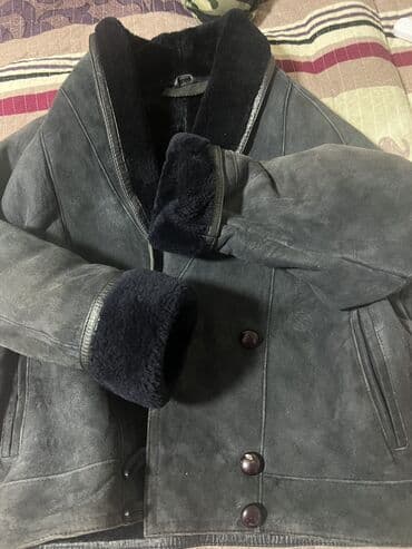 ламовое пальто: Дублёнка из натуральной овчины, тёмно‑серая с глубоким графитовым — 2