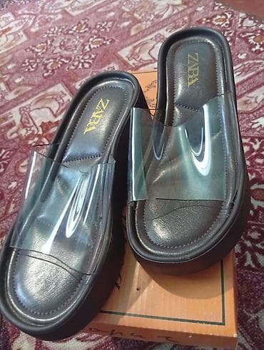 Женские мюли на платформе ZARA - Цвет: черный - Верх: широкая