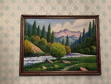 Декор жана интерьер: Картины в рамах (набор из 2 шт.) 1) Пейзаж «Горная река» - Жанр — 1