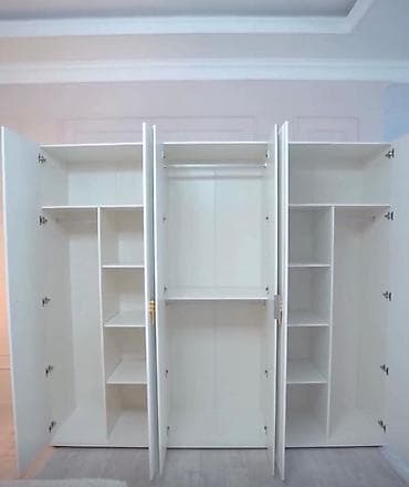 Эмерек гарнитурлары: Уктоочу бөлмө гарнитуру, Жаңы, Эки кишилик керебет, түсү - Ак — 3