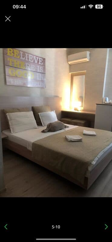 суточная квартира в джалалабаде: 1 комната, Душевая кабина, Постельное белье, Кондиционер — 1