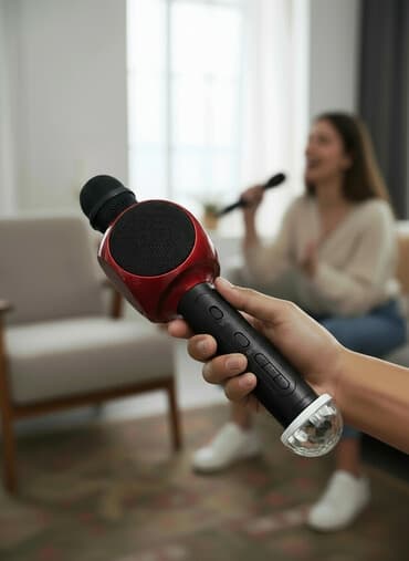 акустические системы cooldog с микрофоном: Беспроводной караоке‑микрофон с встроенной колонкой и светомузыкой - — 5