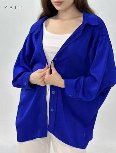 oversize: Рубашка женская ZAIT, свободного кроя oversize. Распродажа женских — 4