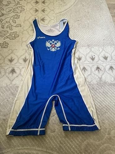 Электр транспорту: Борцовский трико Asics, модель сборной России (синий с белыми — 1