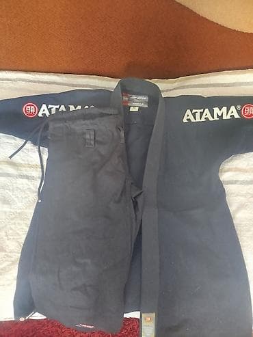 Кимоно (ги) для бразильского джиу‑джитсу ATAMA, черного цвета