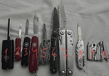 бабачка нож: Набор мультитулов и складных ножей (10 позиций, пронумерованы на — 1