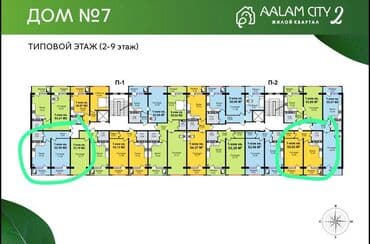 Тазалоочу каражаттар: 1 бөлмө, 52 м², Элитка, 7 кабат, ПСО (өзү оңдоп түзөтүп бүтүү үчүн) — 3
