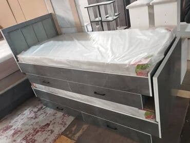 кровать с шухлядами: Односпальная кровать, Новый, С матрасом, длина - 200 см — 4