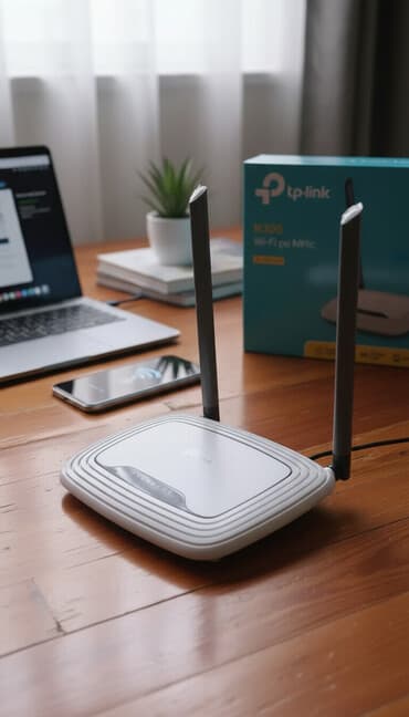 Ноутбуки: TP-LINK WR841N RU, Б/У Подходит для 2-3 кв. Роутер, Wi-Fi, Wifi — 1