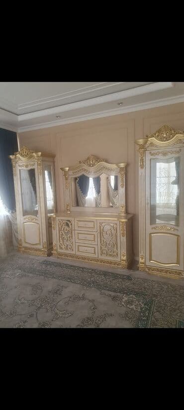 обувные шкафы и вешалки для верхней одежды: Гарнитур для зала, Новый, МДФ, Бесплатная доставка, цвет - Золотой — 5