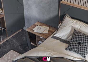 стенд: Даллас - Кровать 160, МДФ Софт Графит/Дуб Каньон, Стендмебель — 2