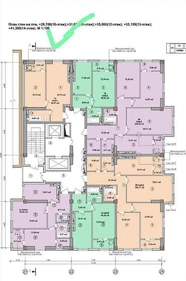 1 комната, 40 м², Элитка, 11 этаж, Готовая ПСО (под самоотделку) — 5